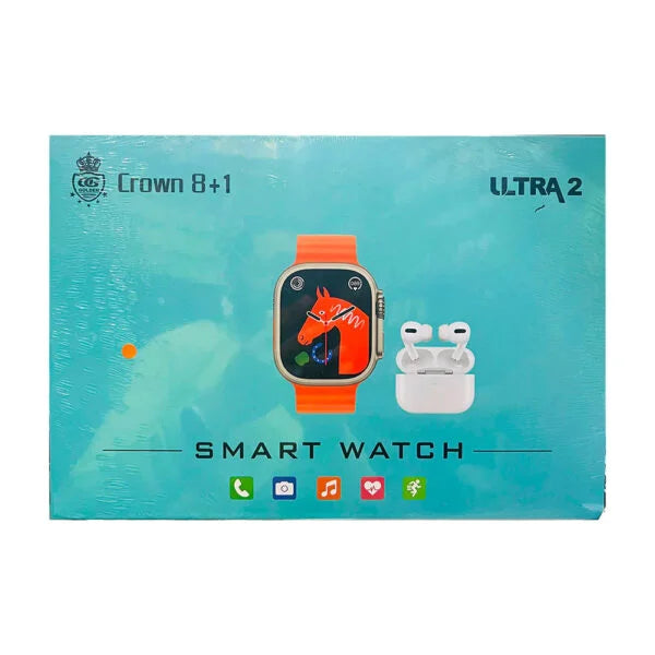 Crown Ultra 2 Smartwatch & Pro 2 AirPods Bundle (8+1)