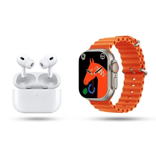Crown Ultra 2 Smartwatch & Pro 2 AirPods Bundle (8+1)