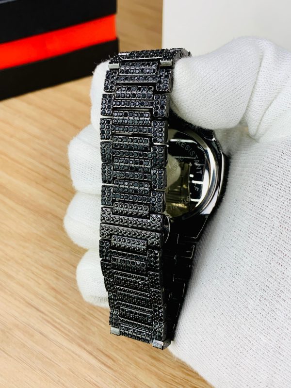 Patek Philipe Black Iced Out Watch for Men - Stainless Steel Chain Watch | Luxury Fashion