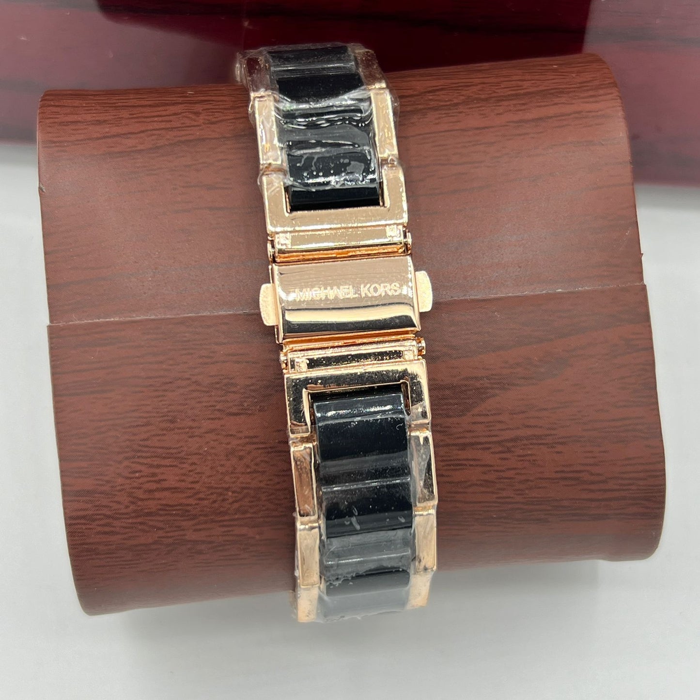 Michael Kors Parker Pavé Logo Gold-Tone and Black Stainless Steel Watch